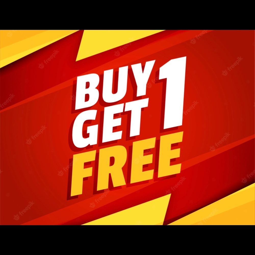 All NEW kids clothing- buy one get one free of equal or lesser value.